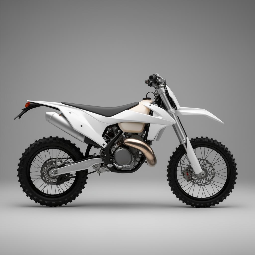 White KTM dirt bike before custom graphics
